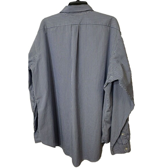 Ralph Lauren Shirt Men's XXL Blue Striped Button Up/ Down Classic Fit Pony Logo - Picture 4 of 13